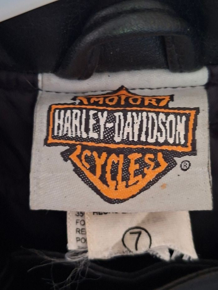 Blouson motard Harley-Davidson enfant 7 ans noir style biker doublé