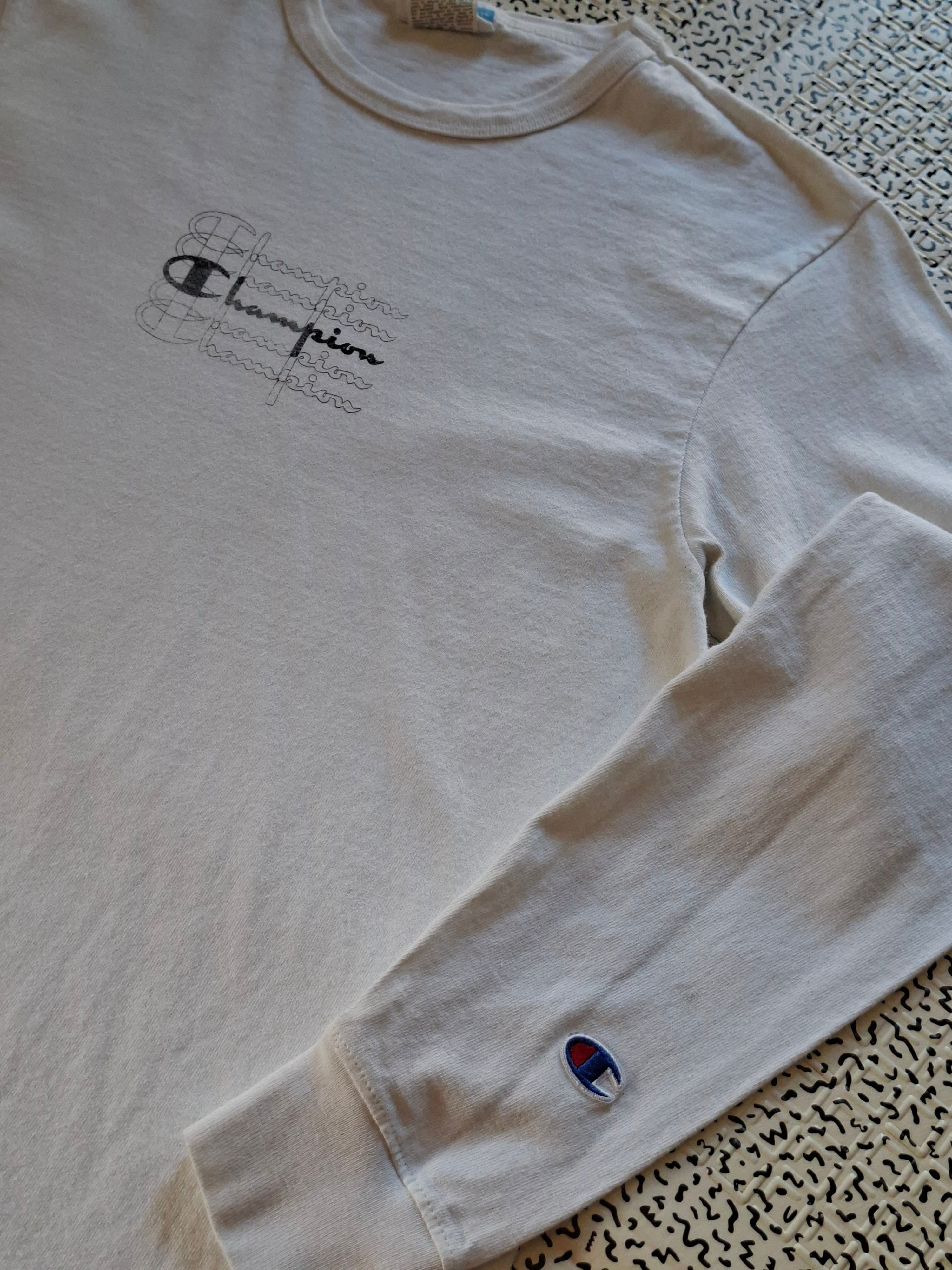 Titre : Champion vintage – T-shirt manches longues blanc – Taille S