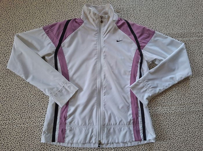 Veste coupe-vent Nike femme blanche et rose Taille M 38/40