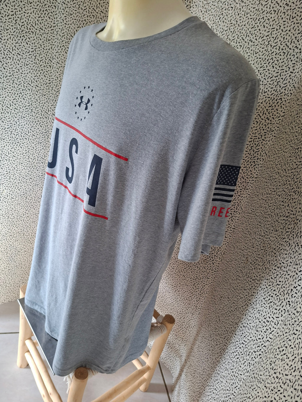T-shirt Under Armour USA Freedom homme gris taille XL