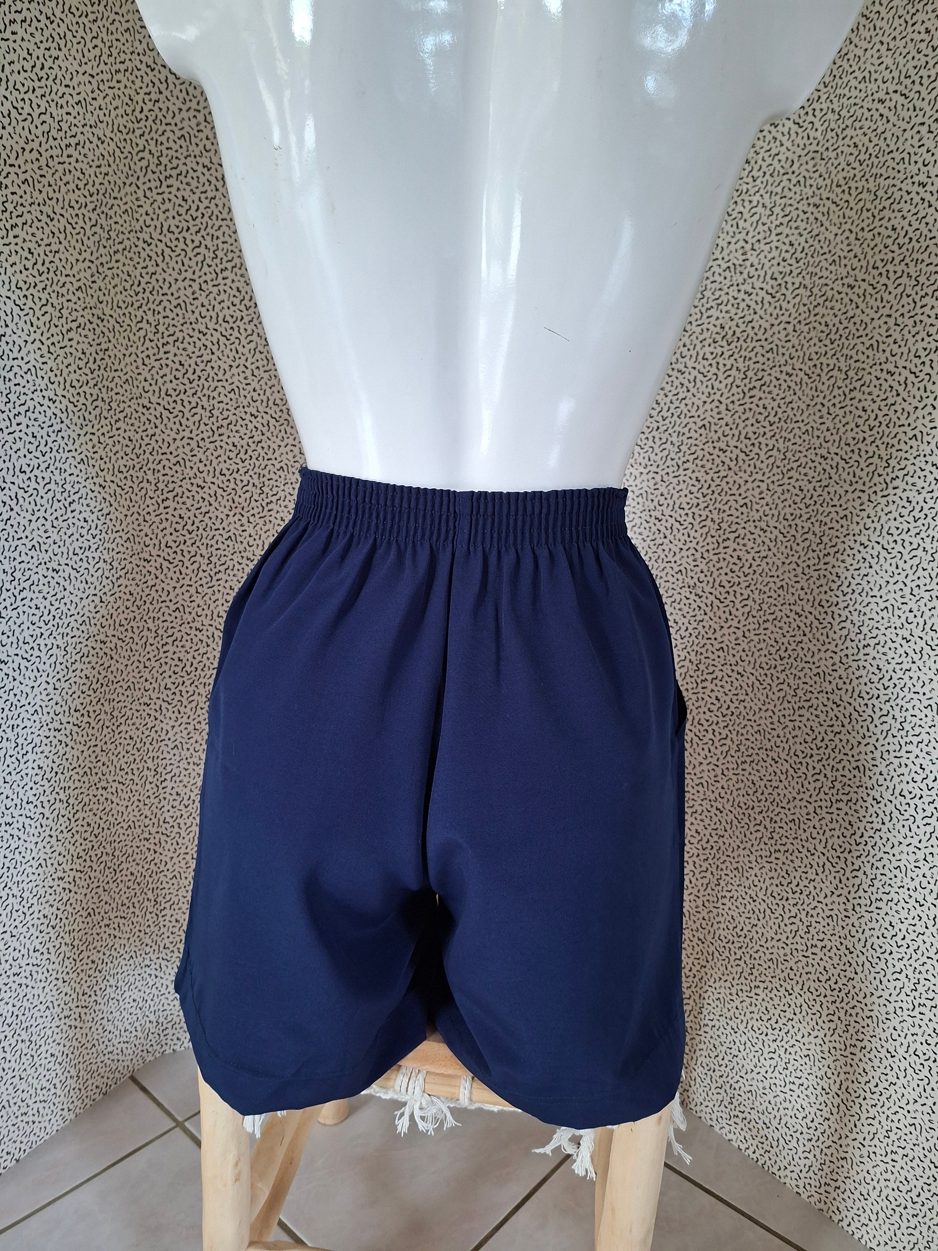 Short bleu marine taille 158 – convient XS/S adulte – taille élastique
