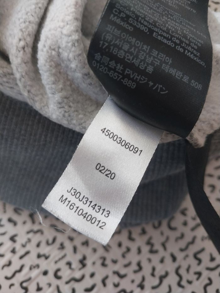 sweat calvin klein jeans gris logo ck – taille s – basique premium comfy