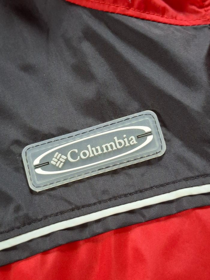Coupe-vent Columbia rouge et noir à capuche 14/16 ans
