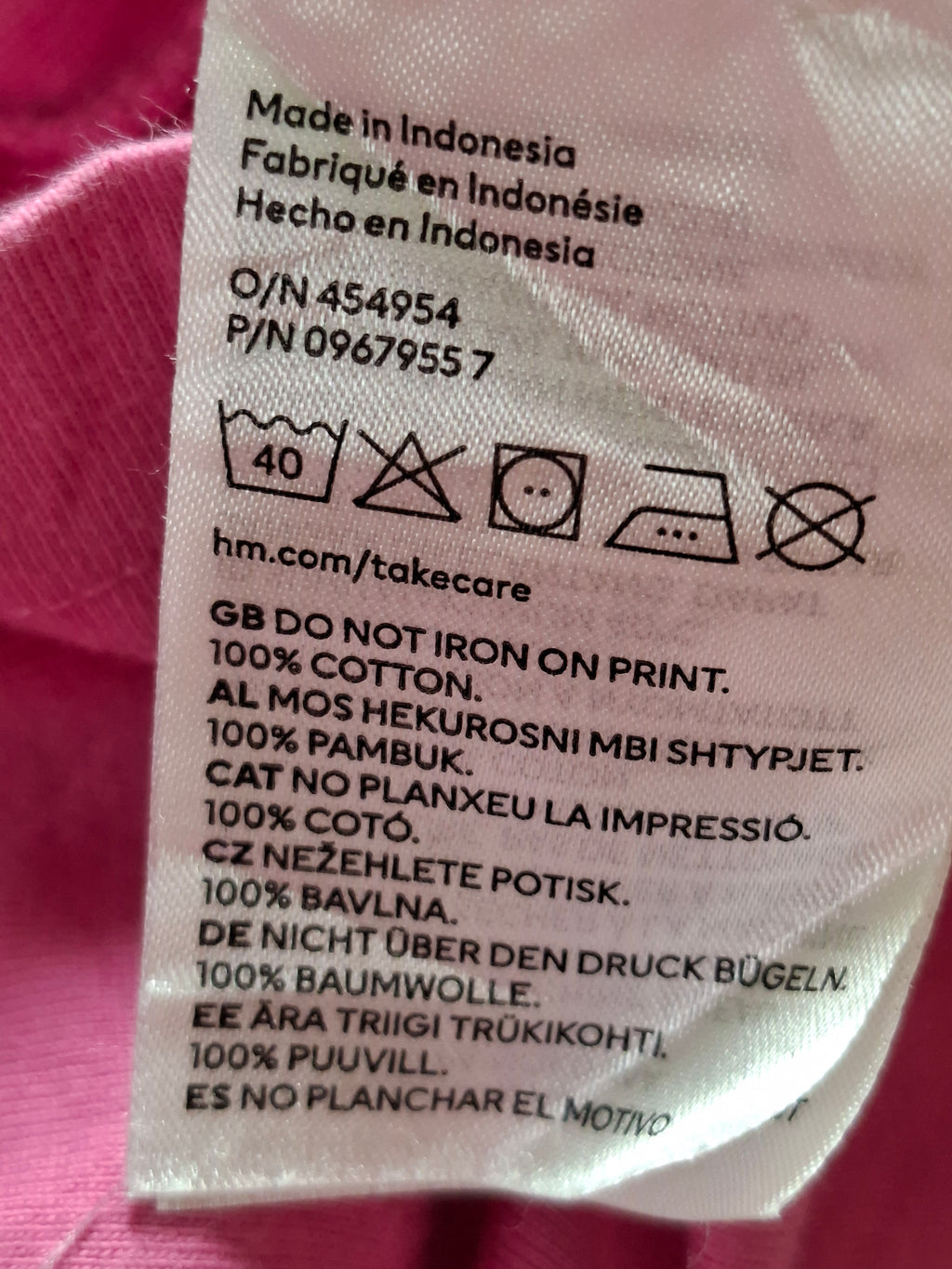 T-shirt homme H&M Brooklyn 01 rose – Relaxed Fit – Taille L
