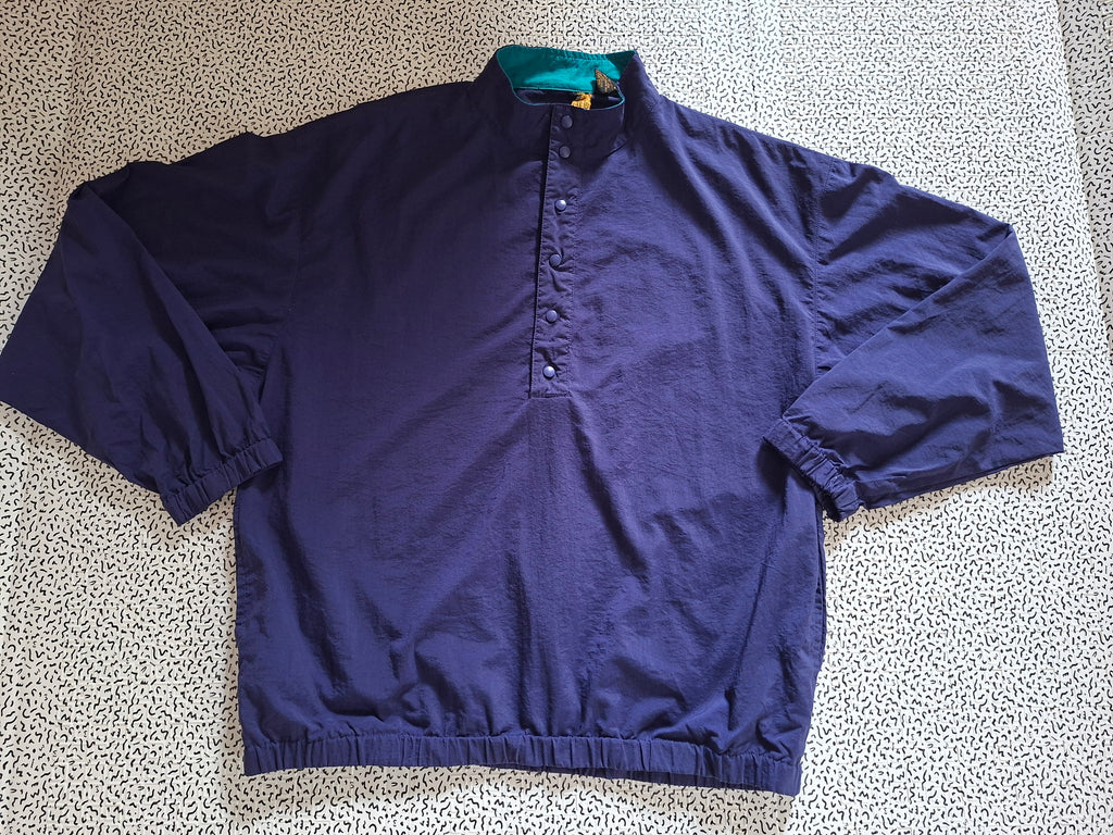 Eddie Bauer coupe-vent vintage homme M bleu marine turquoise – Outdoor 90s