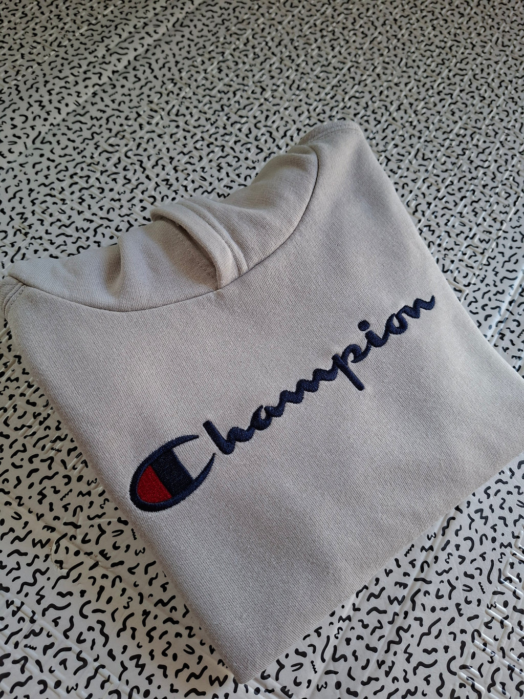 Sweat à capuche Champion enfant XS 5/6 ans beige brodé