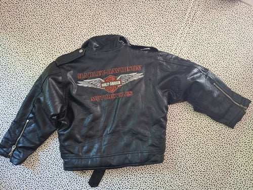 Blouson motard Harley-Davidson enfant 7 ans noir style biker doublé
