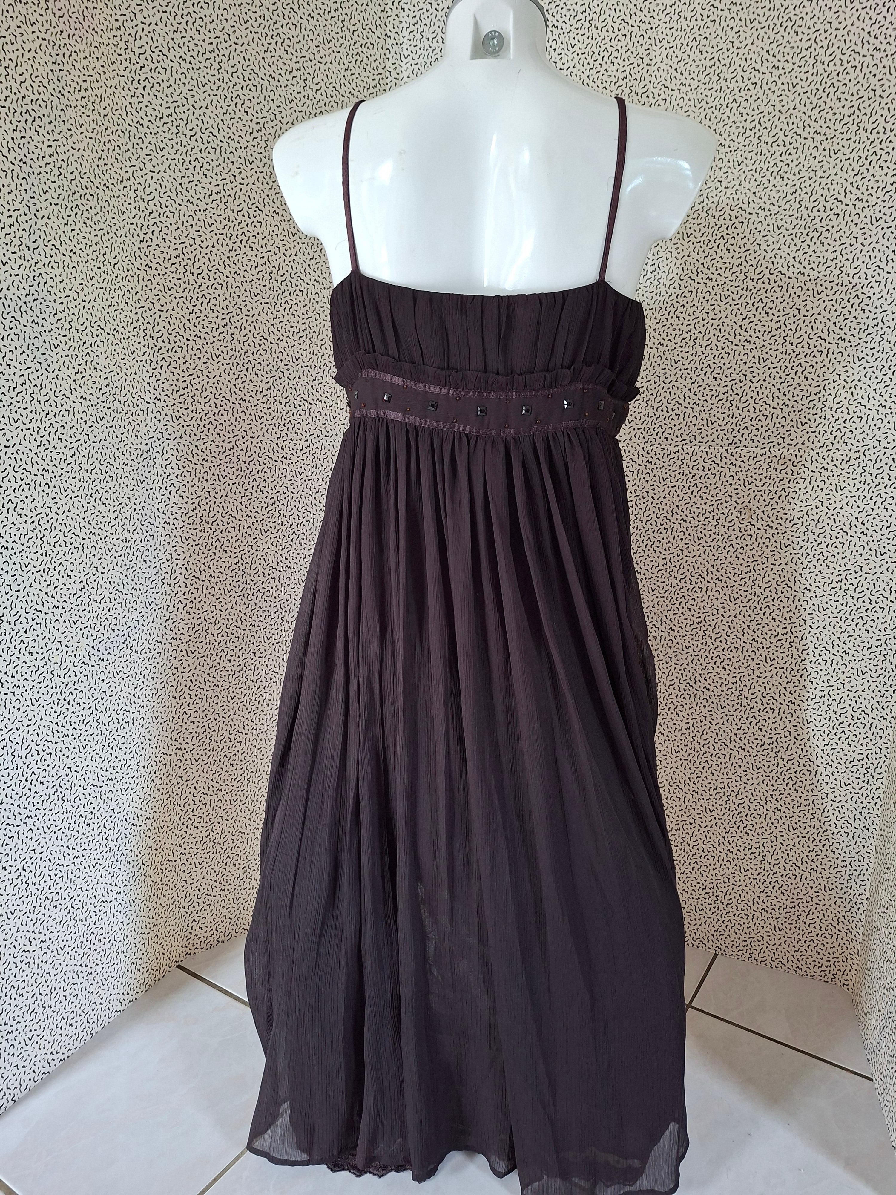 Robe longue Zara Basic chocolat – ancienne collection  (petit 36/38)