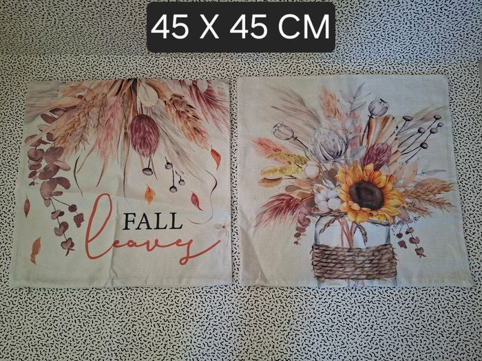 Lot de 2 housses de coussin thème automne neuves - déco maison cosy