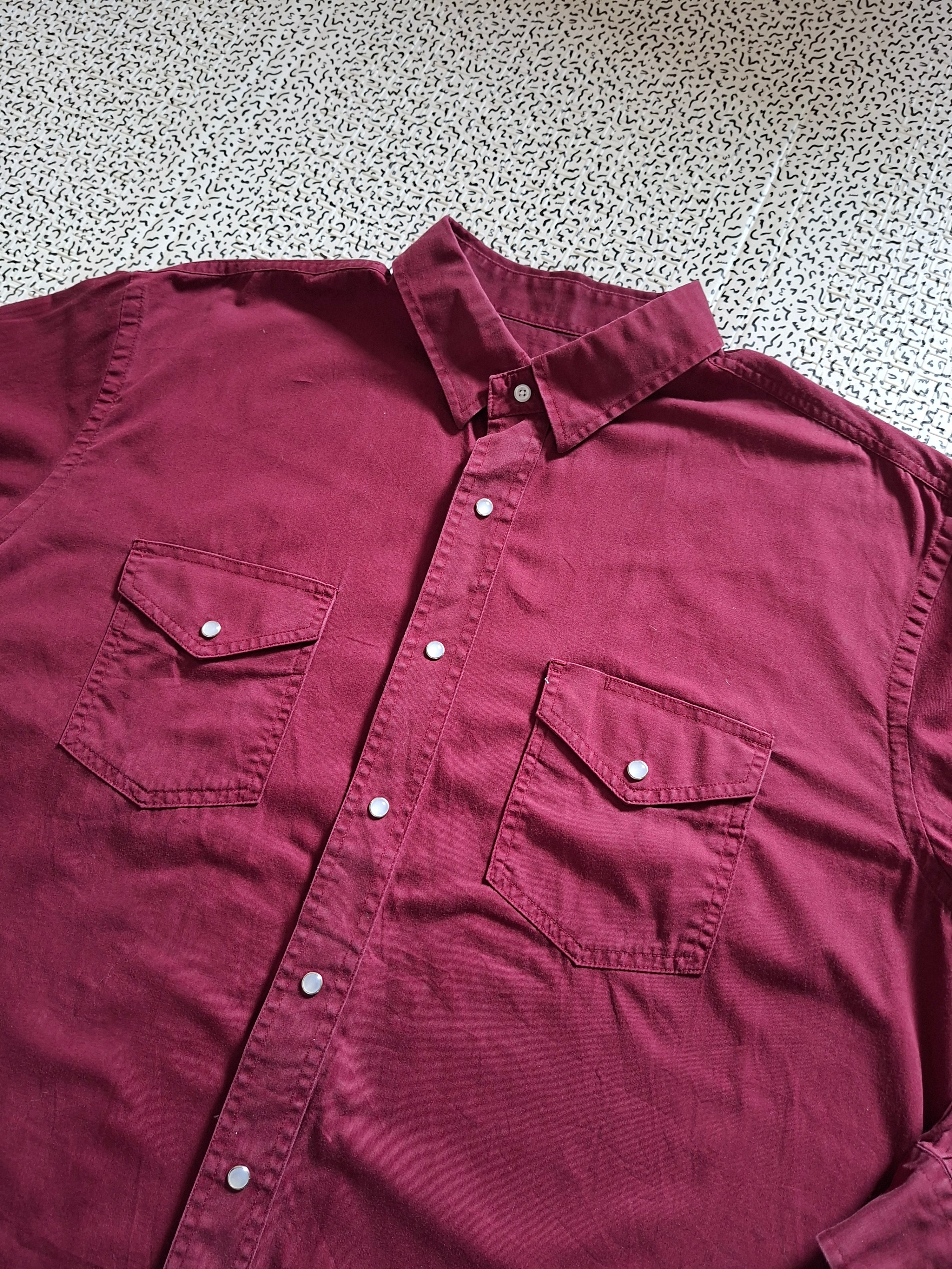 Chemise western homme MWG Apparel XL Tall bordeaux 100% coton