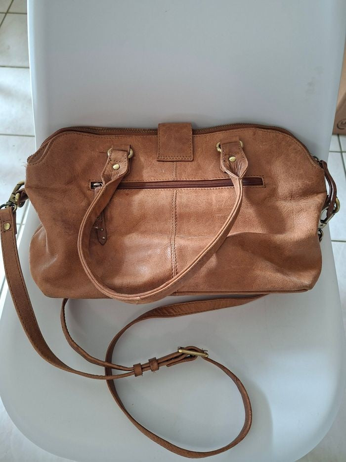 Sac Les Fées de Bengale cuir de buffle cognac très bon état peu utilisé bandoulière