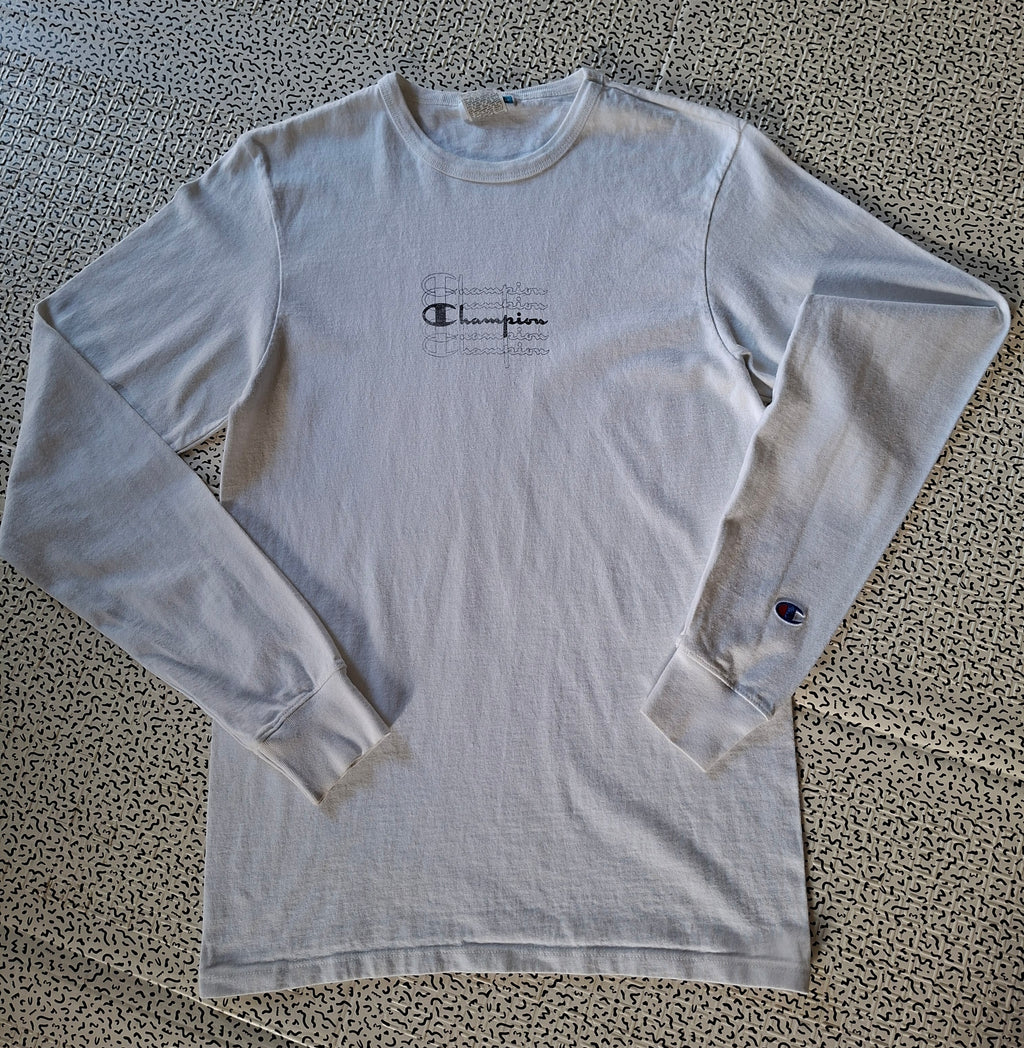 Titre : Champion vintage – T-shirt manches longues blanc – Taille S