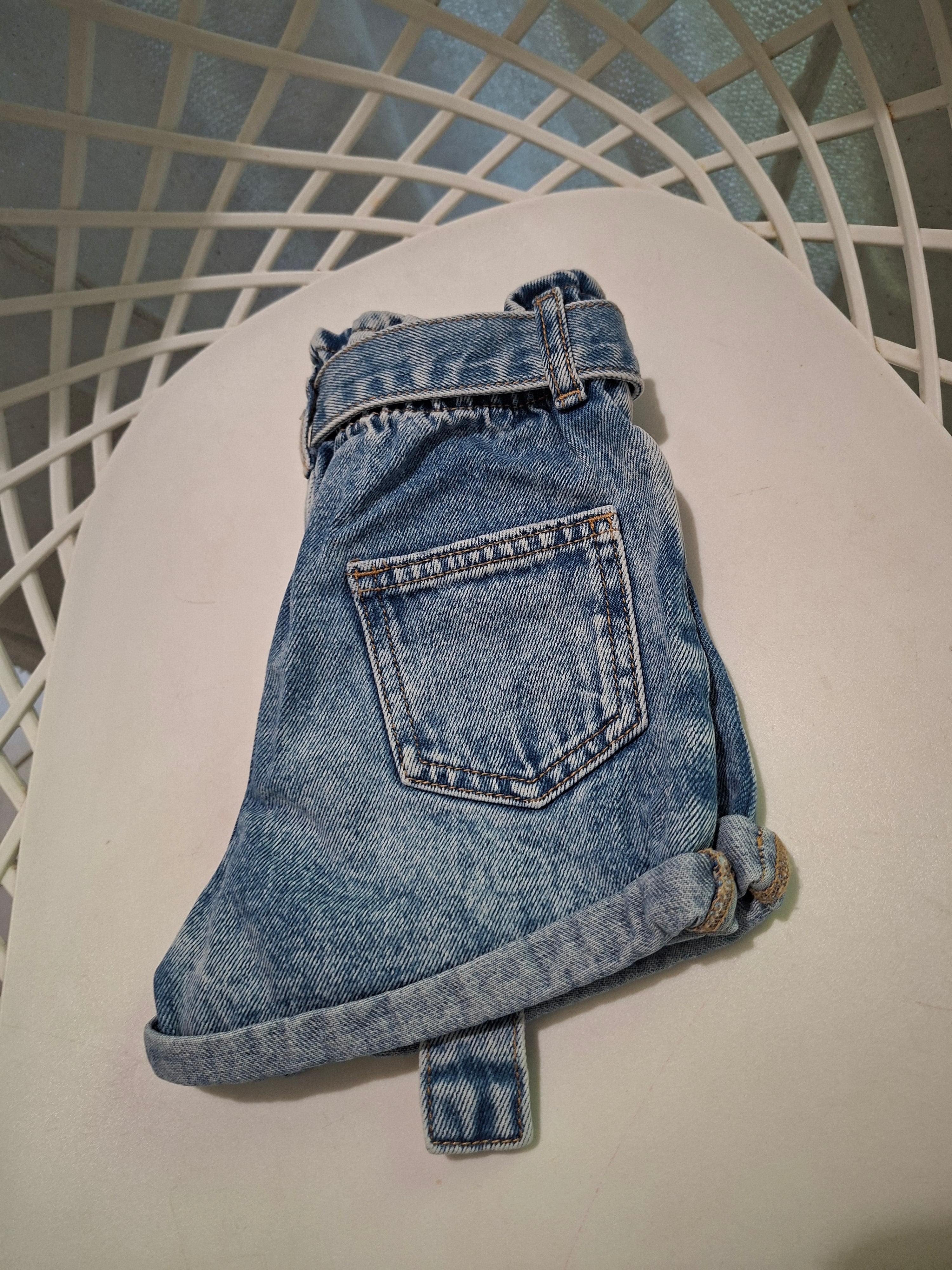 Short en jean River Island Mini 18-24 mois 92 cm bleu taille haute ceinture