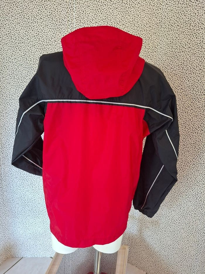 Coupe-vent Columbia rouge et noir à capuche 14/16 ans