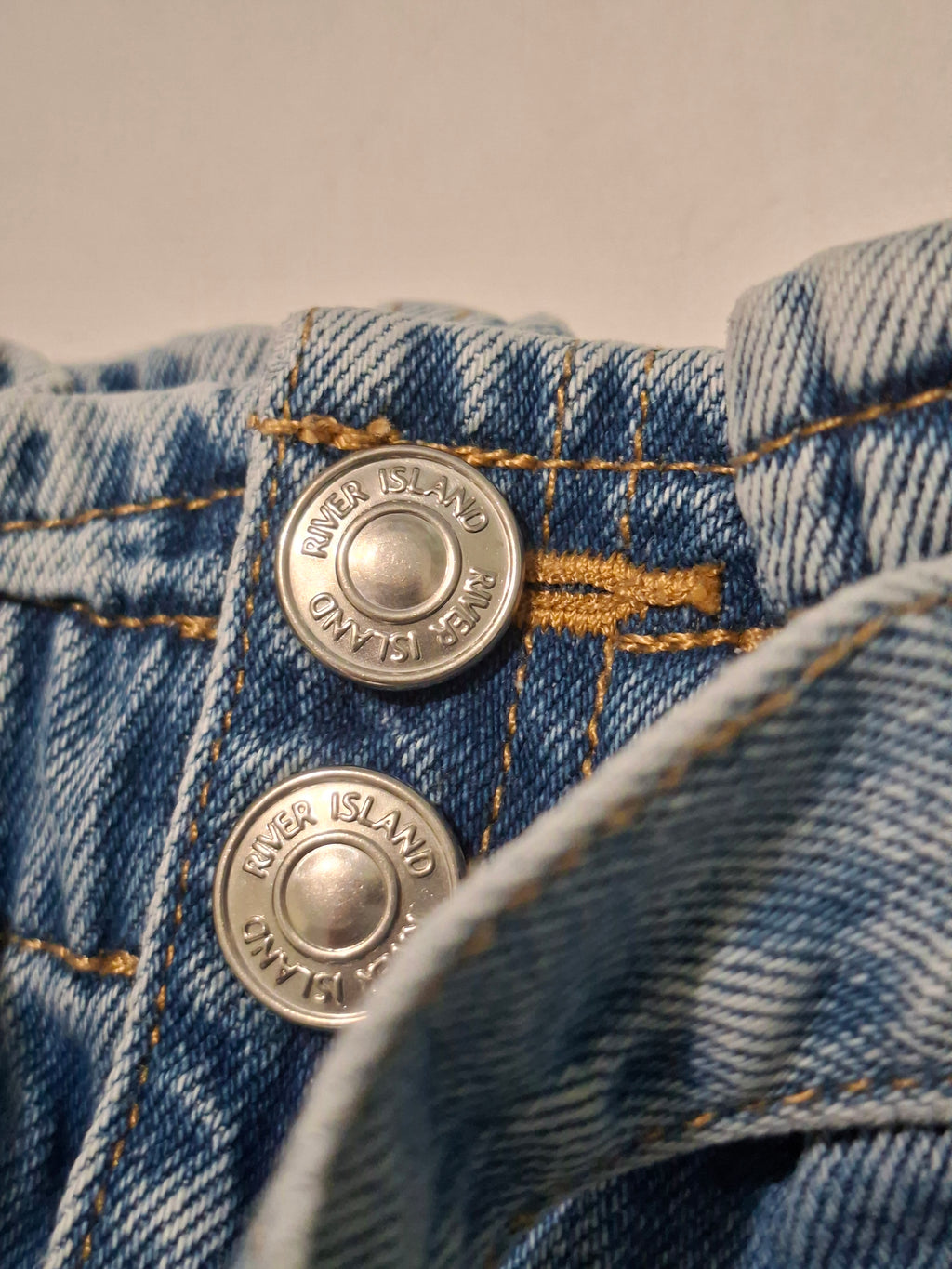 Short en jean River Island Mini 18-24 mois 92 cm bleu taille haute ceinture