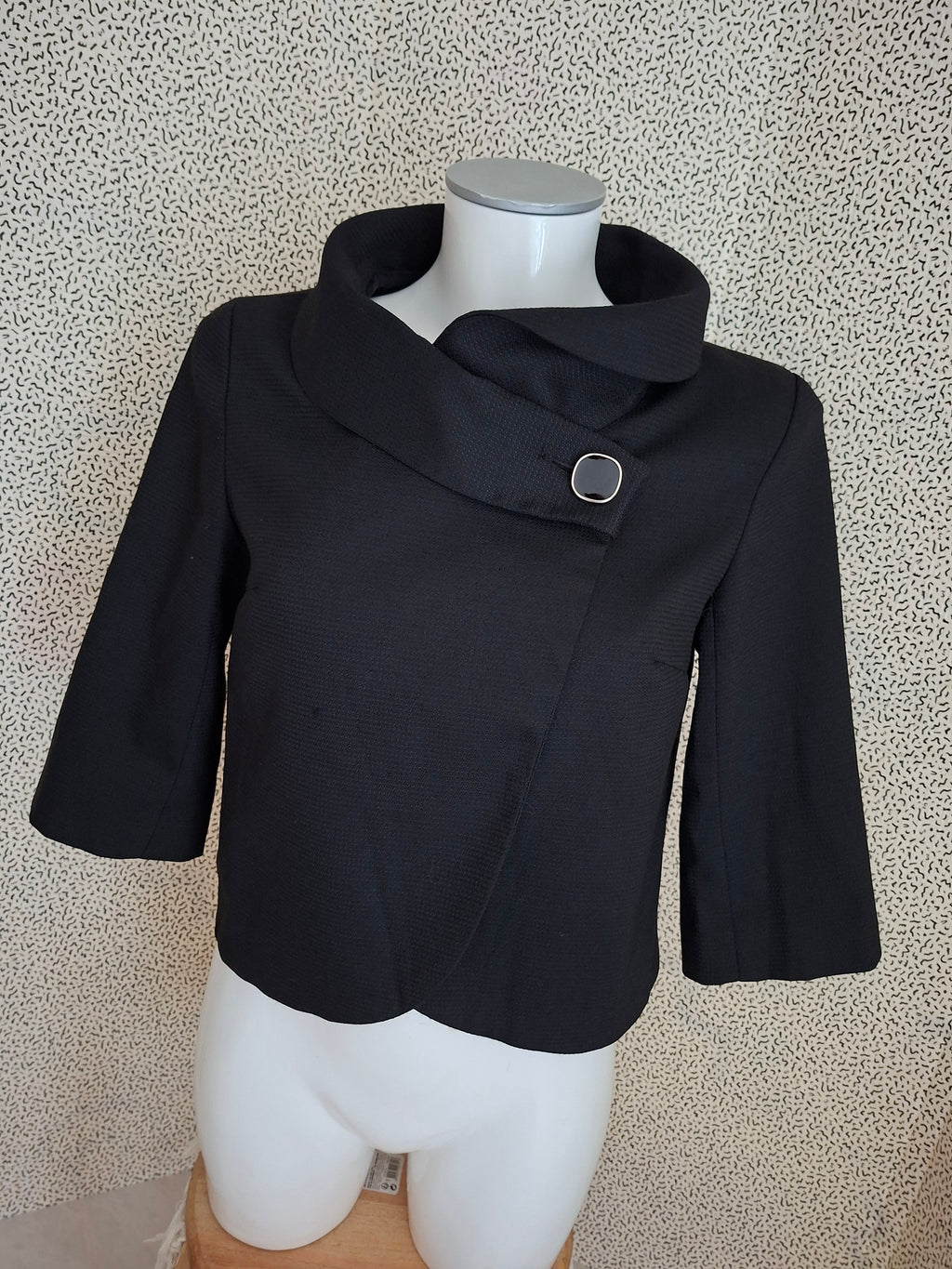Veste courte Camaïeu noire col montant taille 38