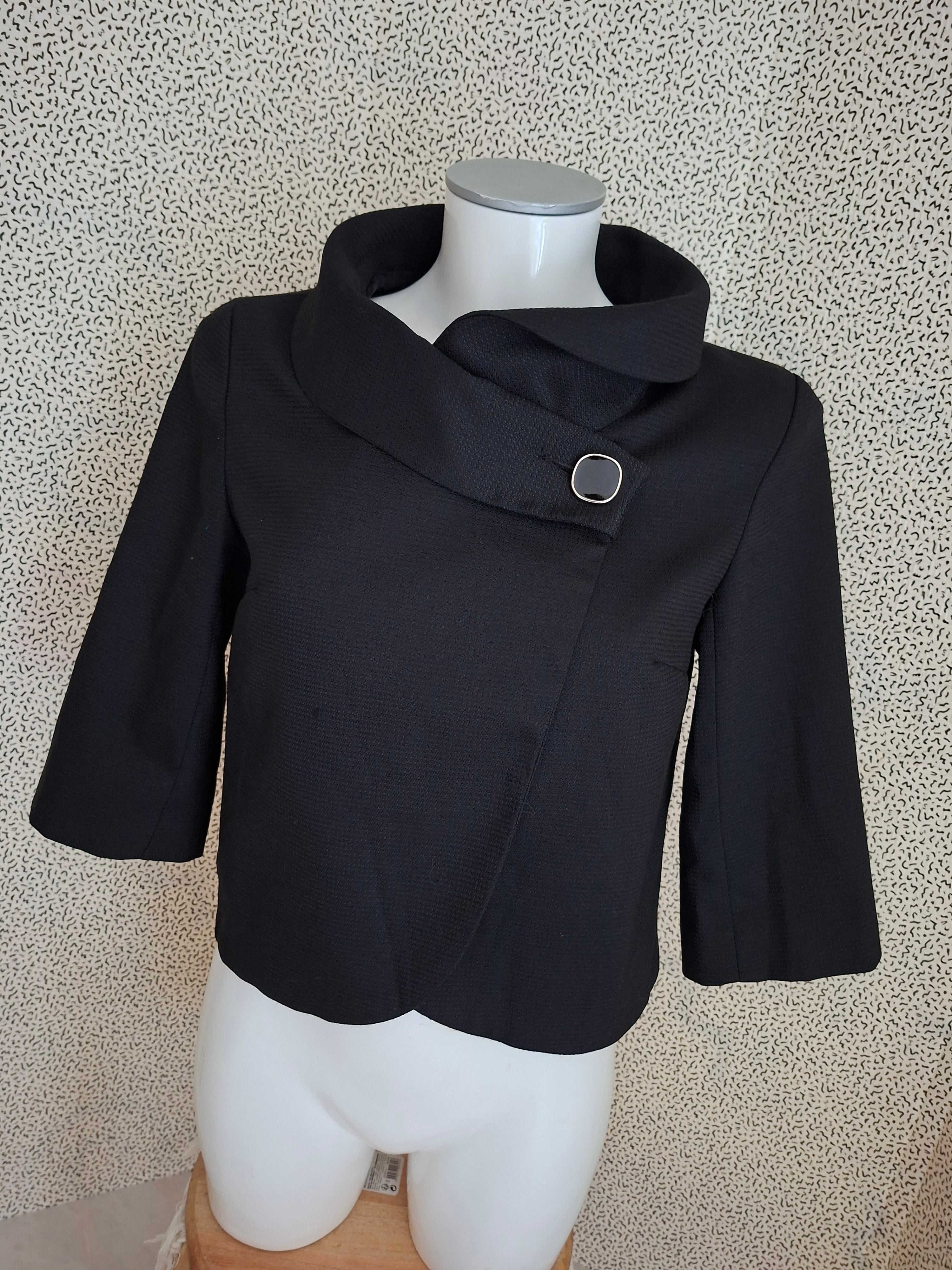 Veste courte Camaïeu noire col montant taille 38
