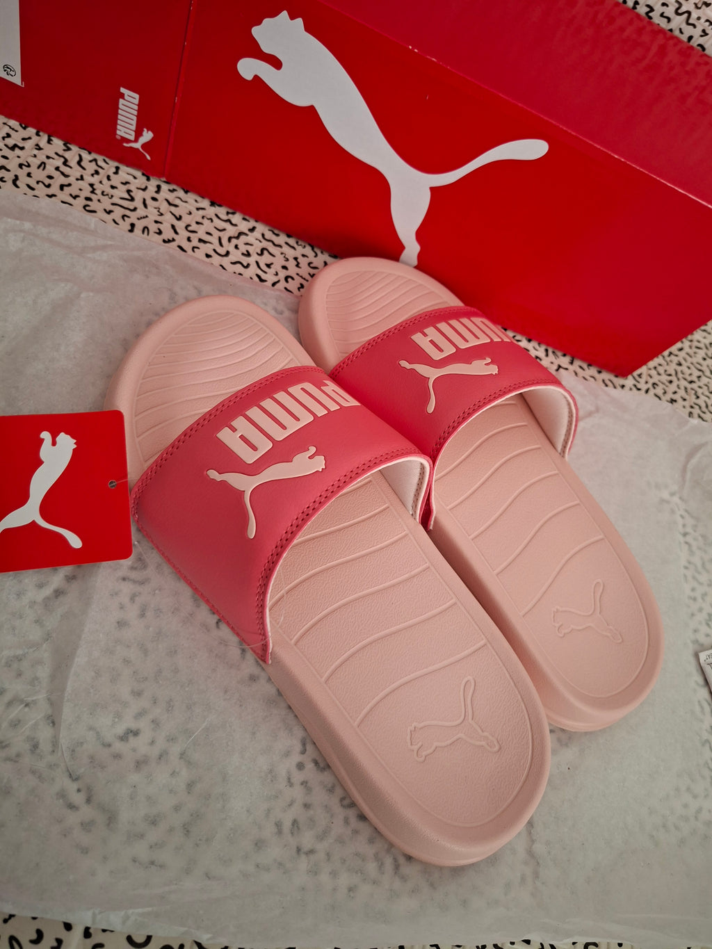 Claquettes Puma Popcat Junior roses – T38 – Neuves avec étiquette + boîte
