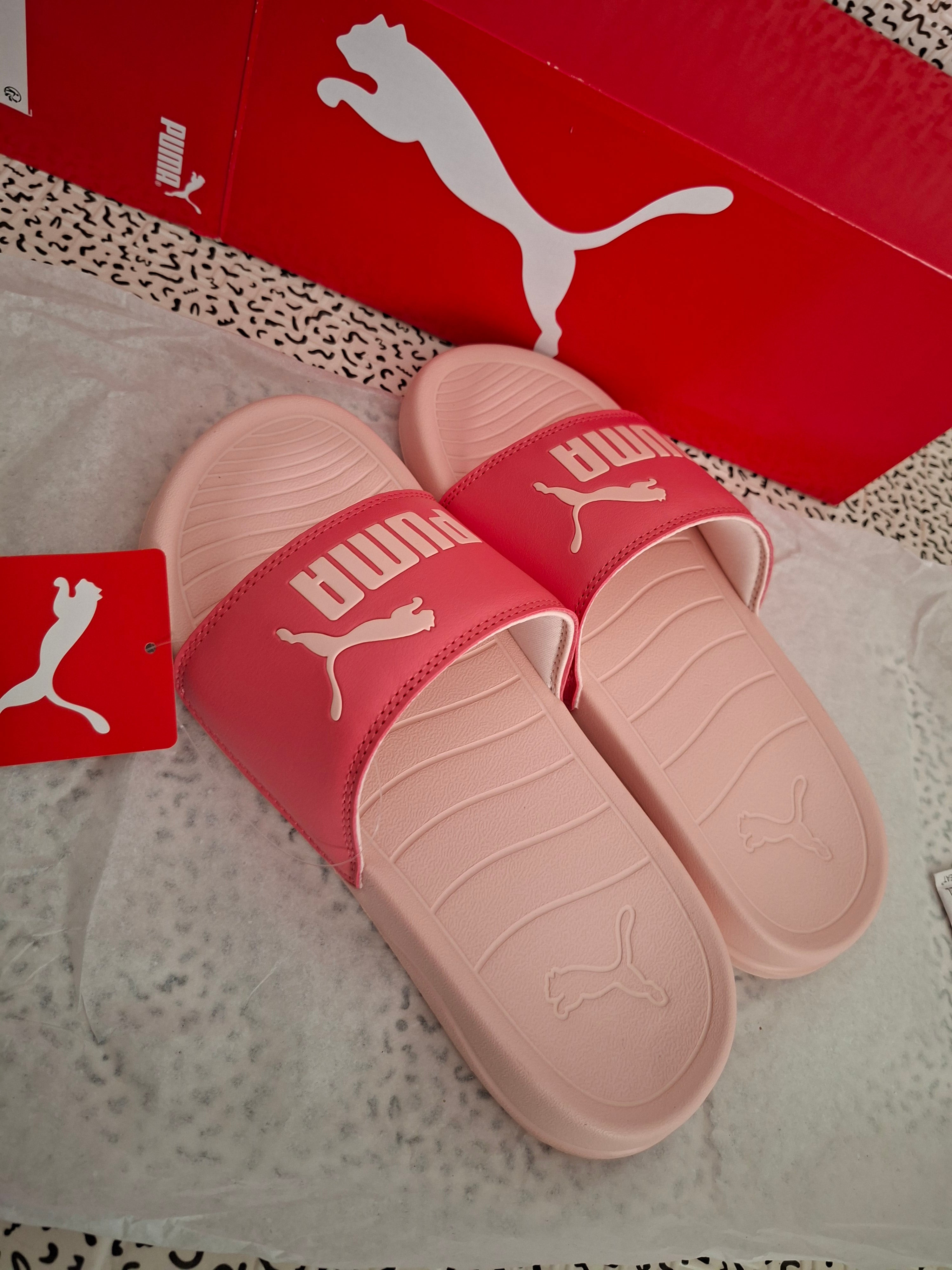 Claquettes Puma Popcat Junior roses – T38 – Neuves avec étiquette + boîte