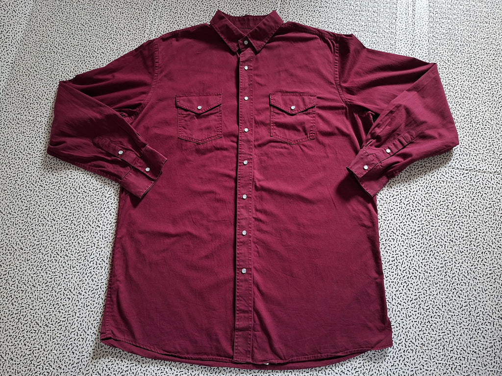 Chemise western homme MWG Apparel XL Tall bordeaux 100% coton