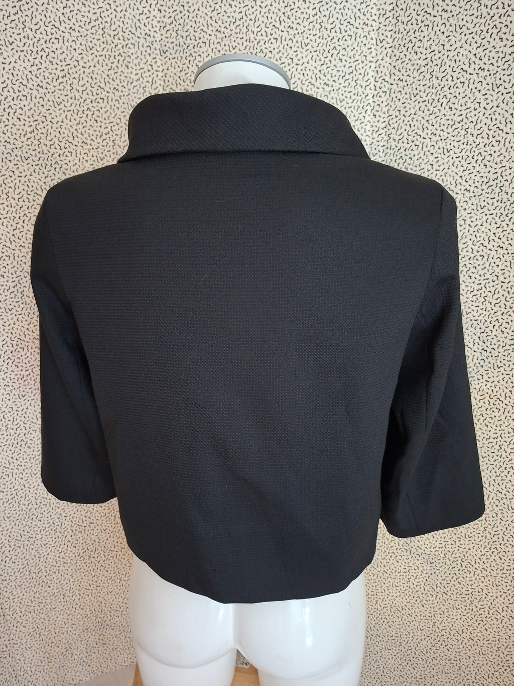 Veste courte Camaïeu noire col montant taille 38