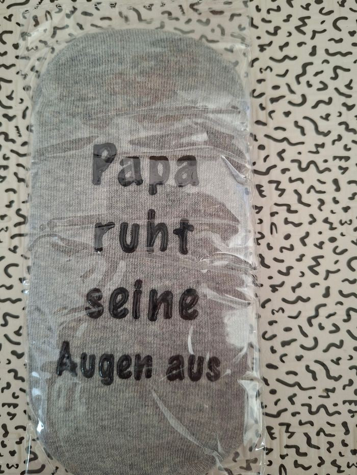 Lot cadeau Papa humour allemand – boîte cadeau, plaque déco et chaussettes neuves