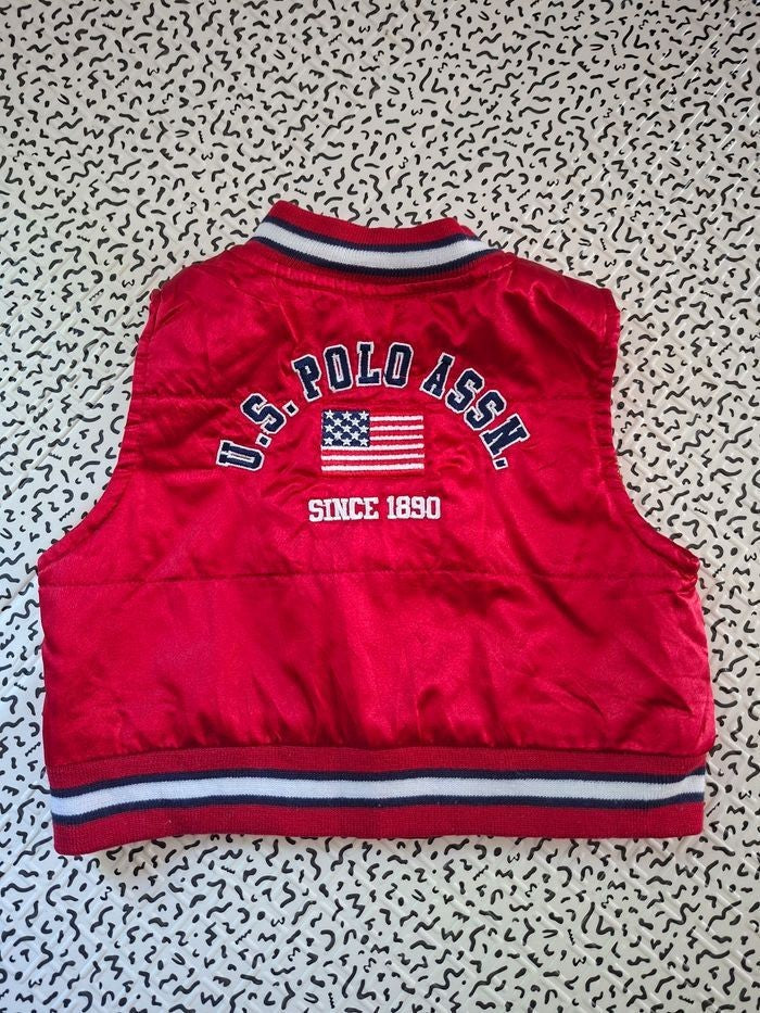 Gilet matelassé bébé U.S. Polo Assn. rouge – 6/9 mois – Sans manches
