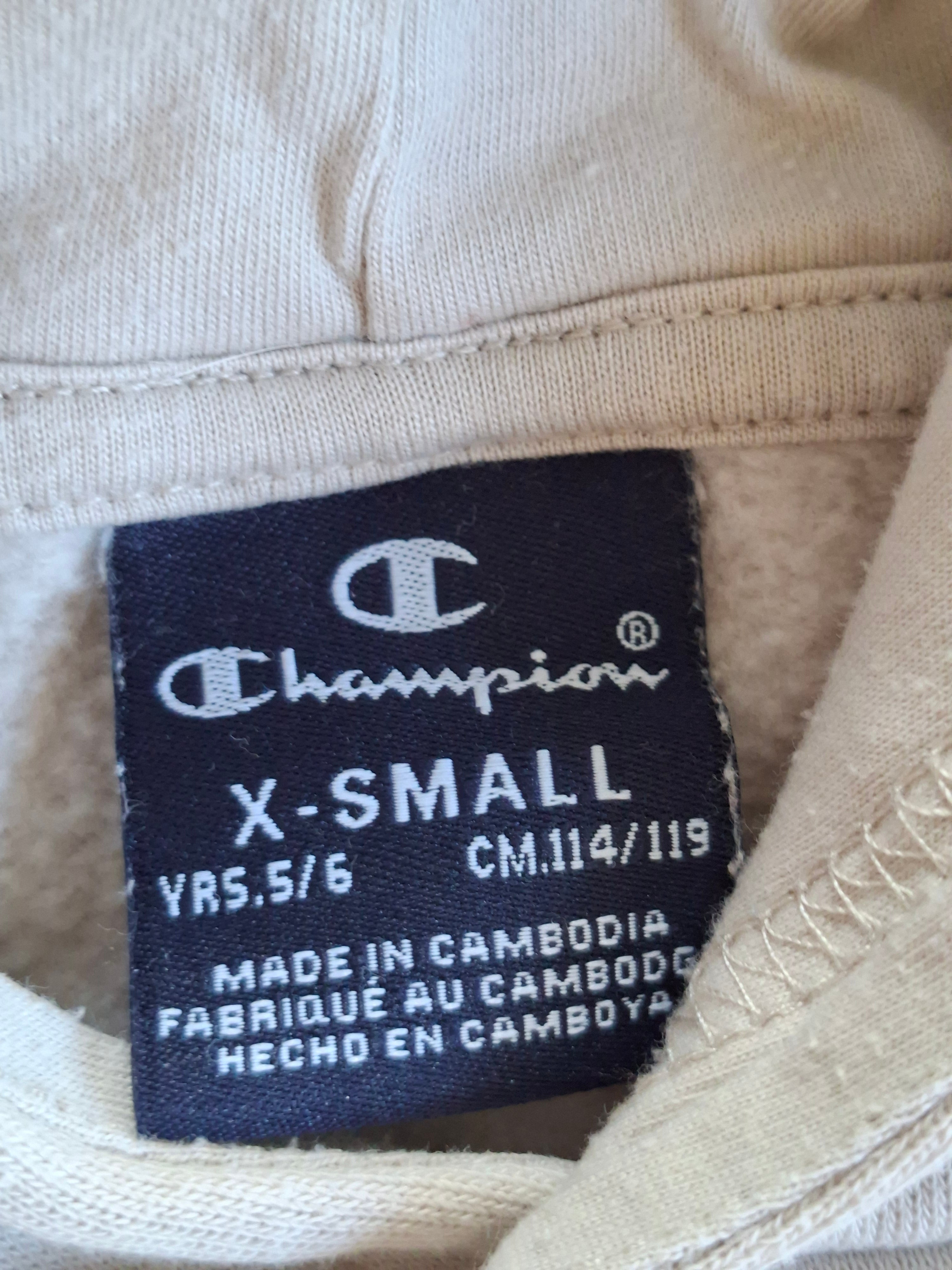 Sweat à capuche Champion enfant XS 5/6 ans beige brodé