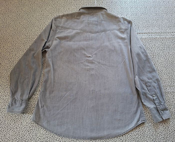 Chemise western homme Paper Denim & Cloth grise taille L 100% coton