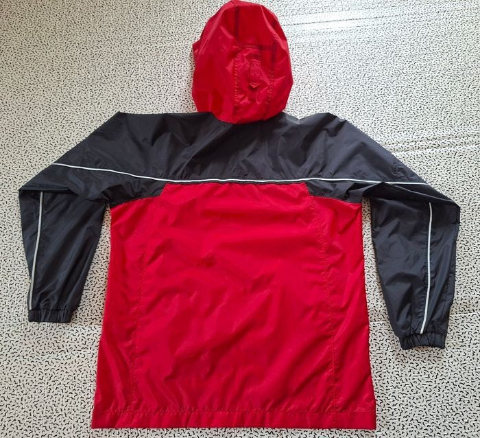 Coupe-vent Columbia rouge et noir à capuche 14/16 ans