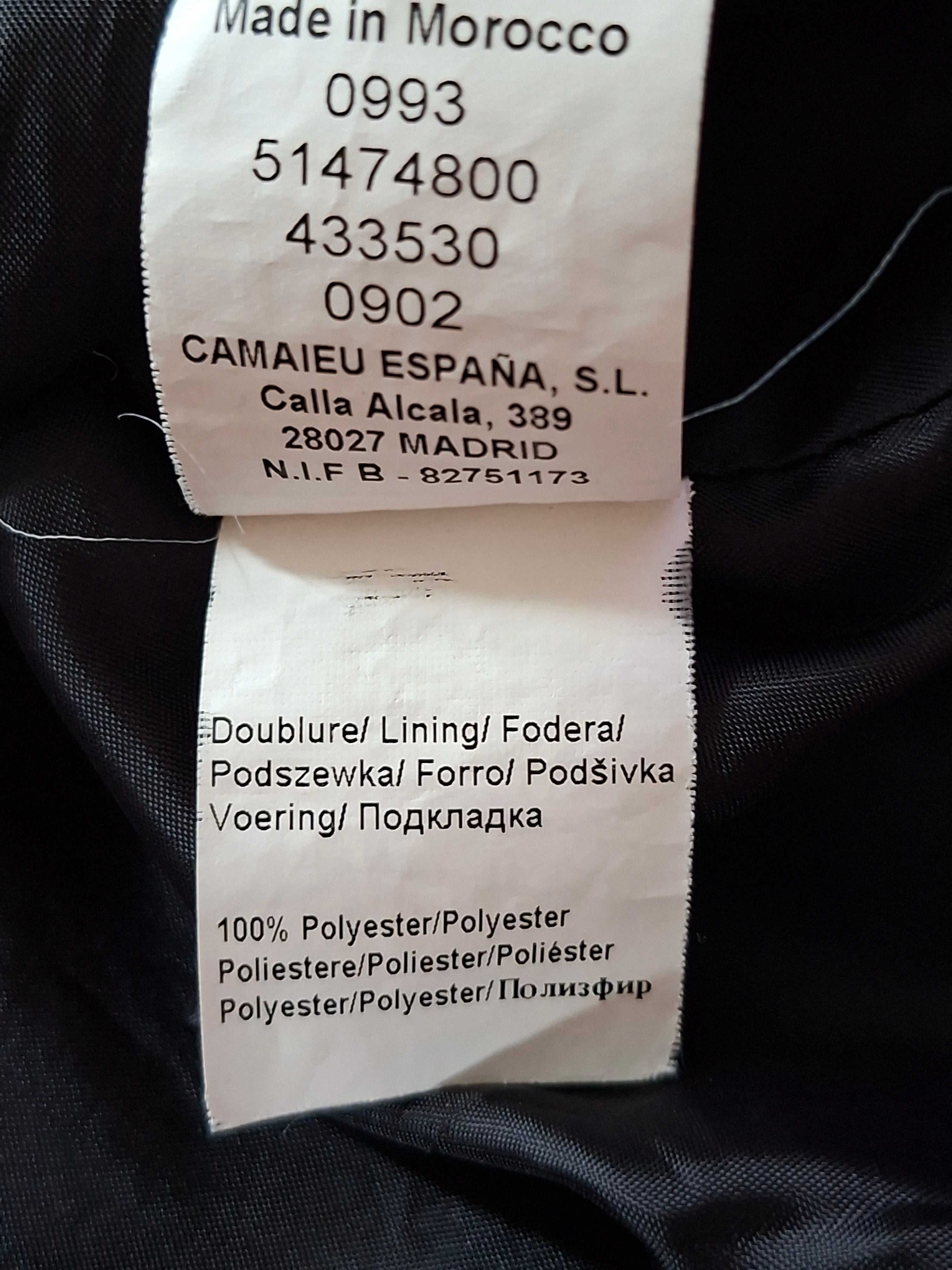 Veste courte Camaïeu noire col montant taille 38