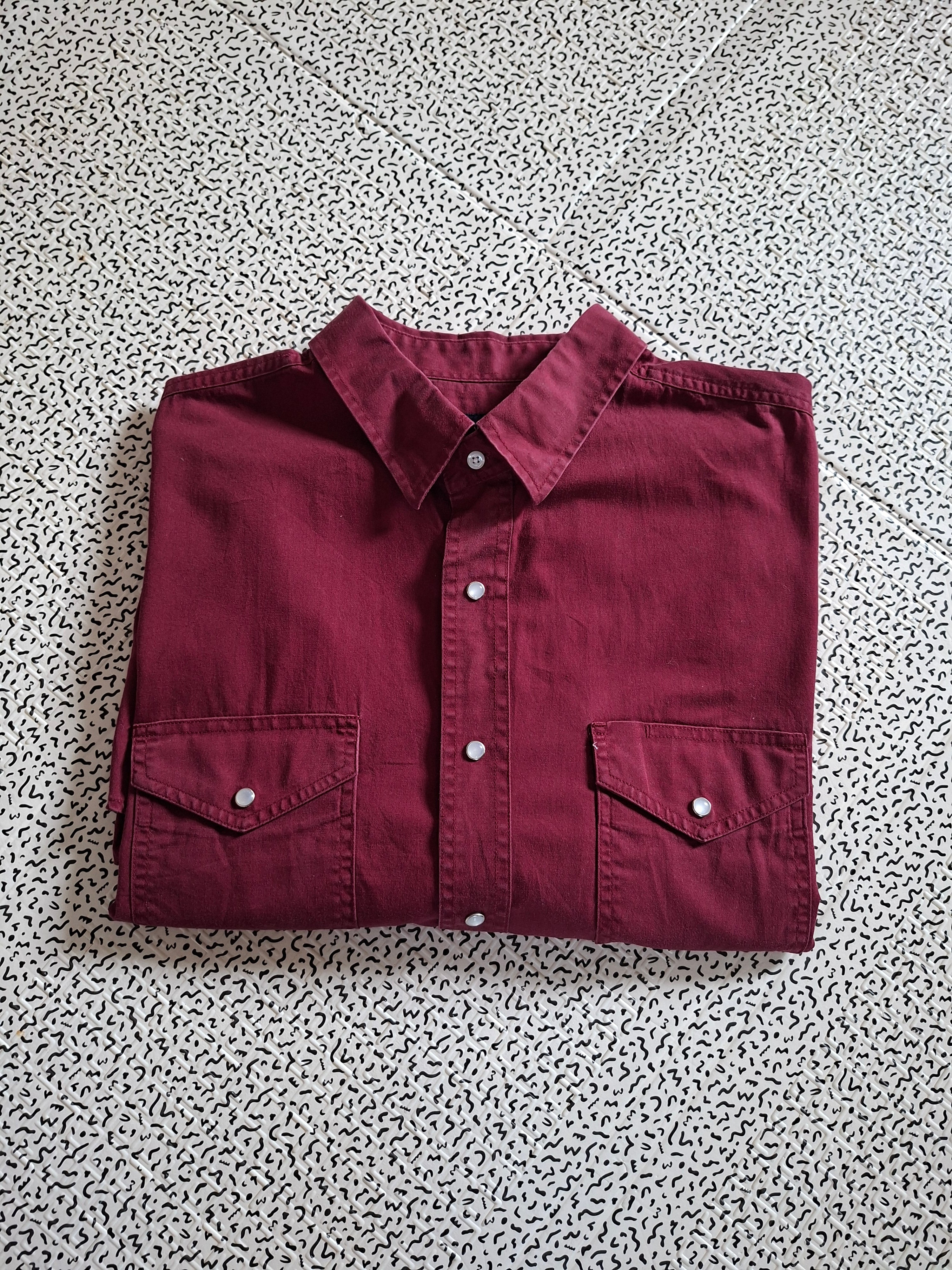 Chemise western homme MWG Apparel XL Tall bordeaux 100% coton