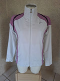 Veste coupe-vent Nike femme blanche et rose taille M - légère et sportive - seconde main