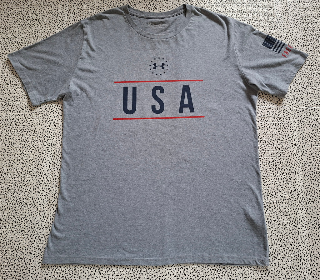 T-shirt Under Armour USA Freedom homme gris taille XL