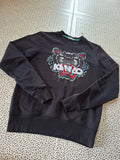 Sweat noir Kenzo Paris tigre brodé - taille S homme - vue de face 