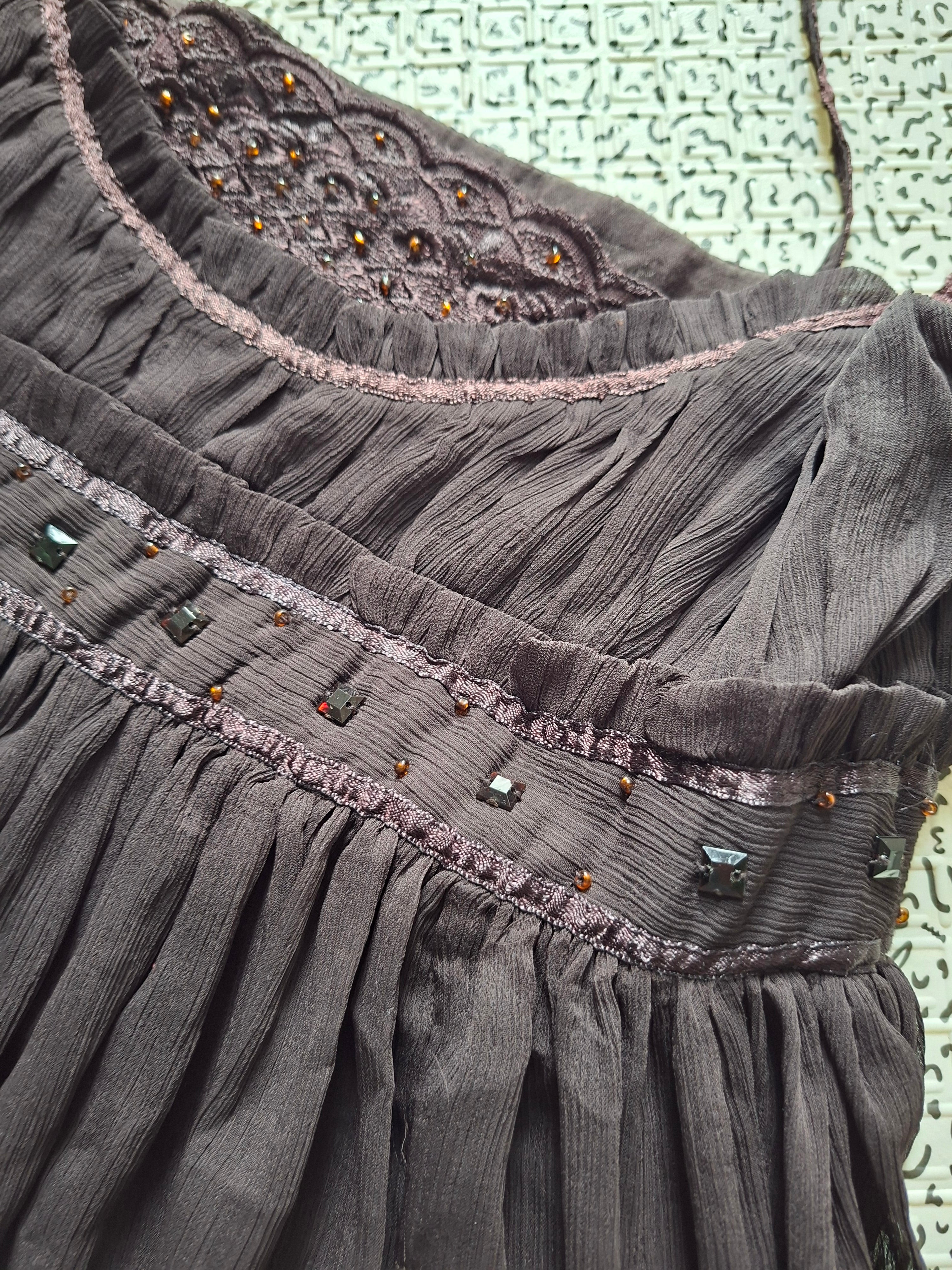 Robe longue Zara Basic chocolat – ancienne collection  (petit 36/38)