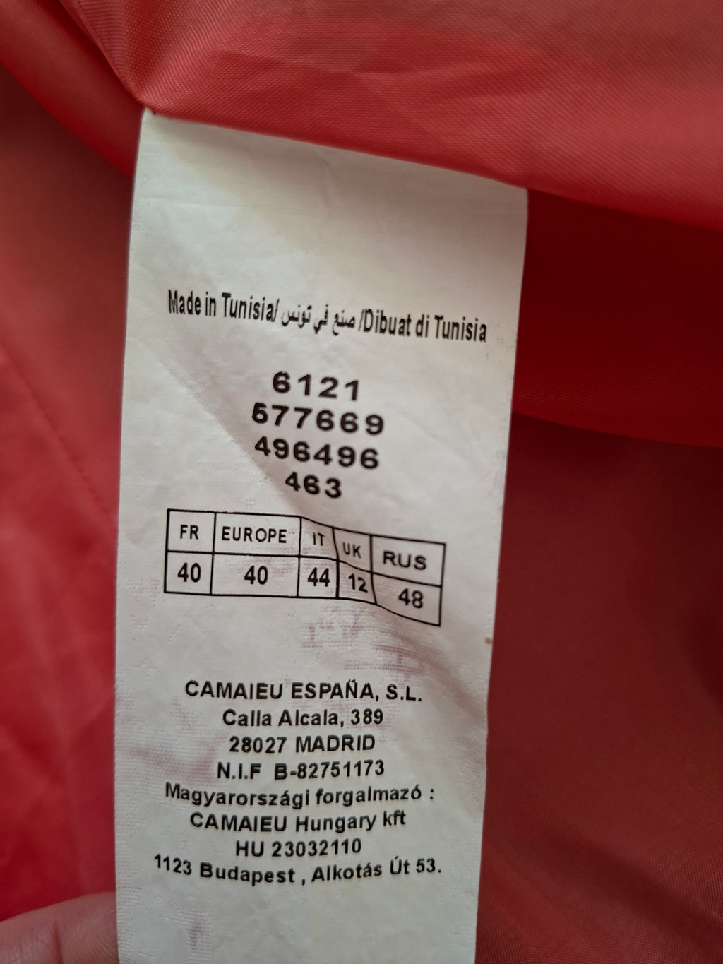 Veste blazer Camaïeu corail rose – Taille 40