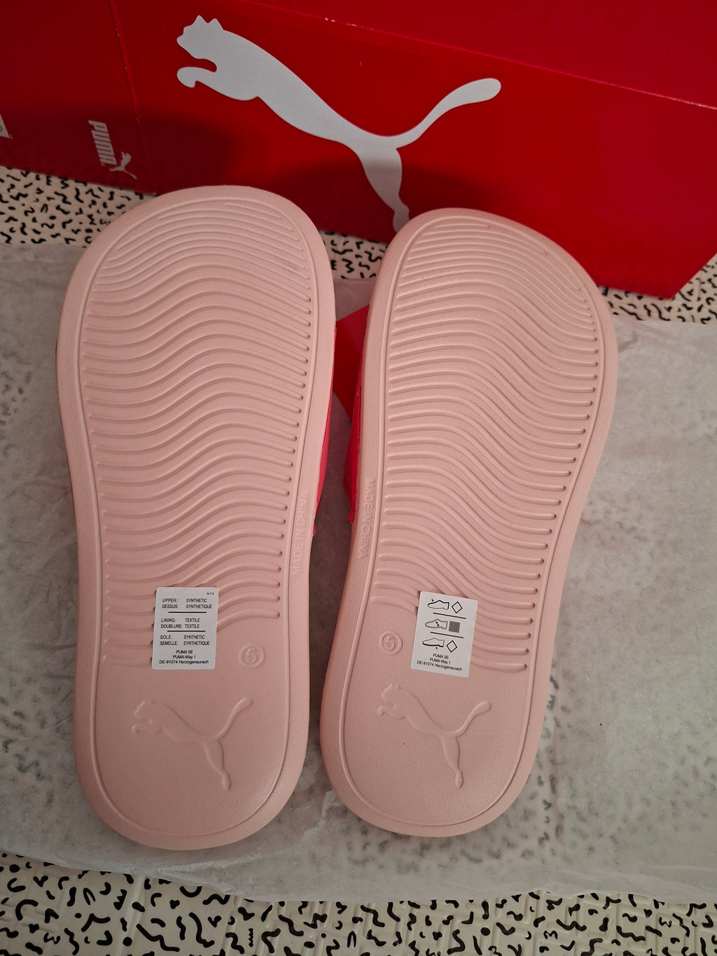 Claquettes Puma Popcat Junior roses – T38 – Neuves avec étiquette + boîte