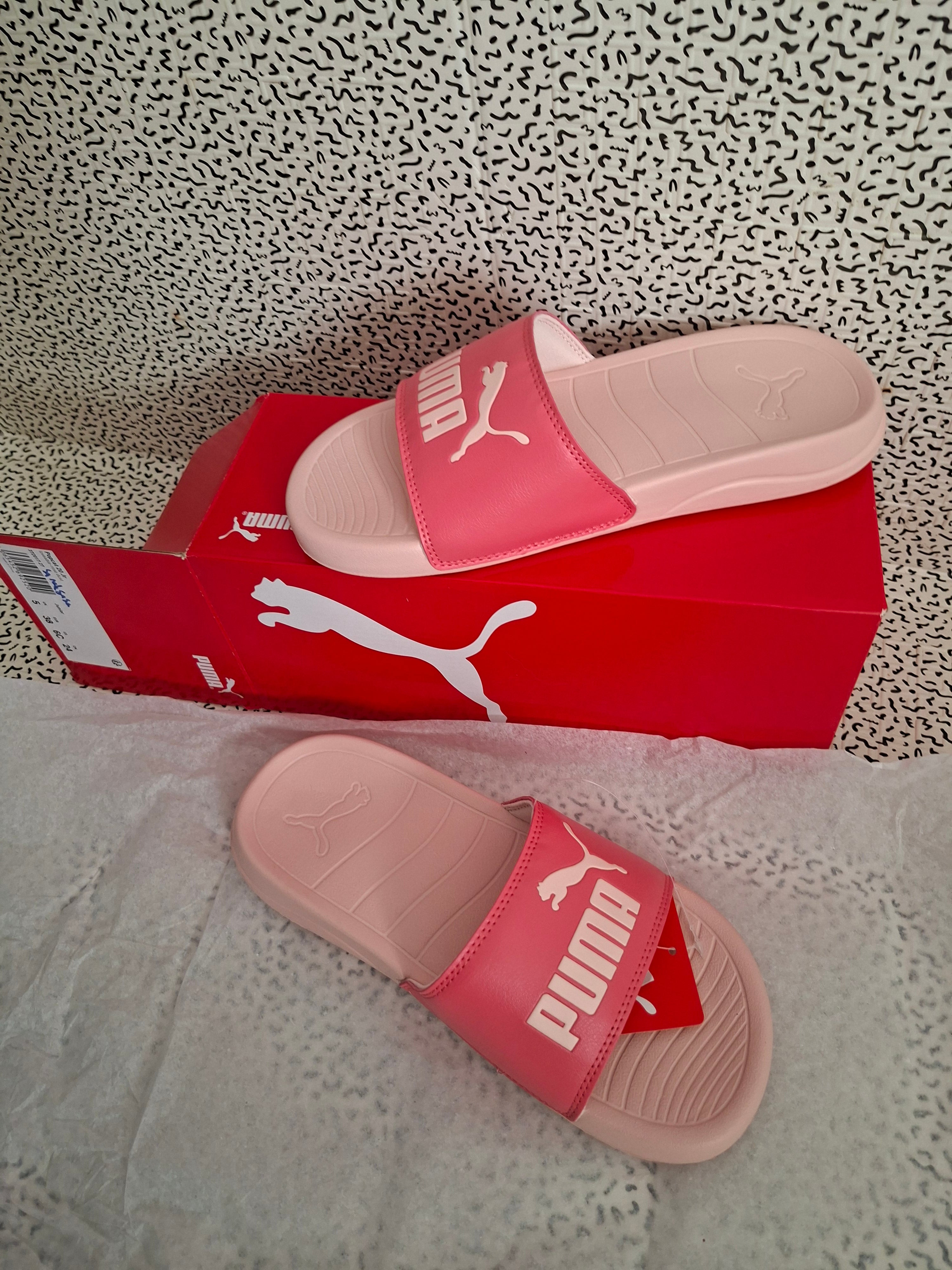 Claquettes Puma Popcat Junior roses – T38 – Neuves avec étiquette + boîte