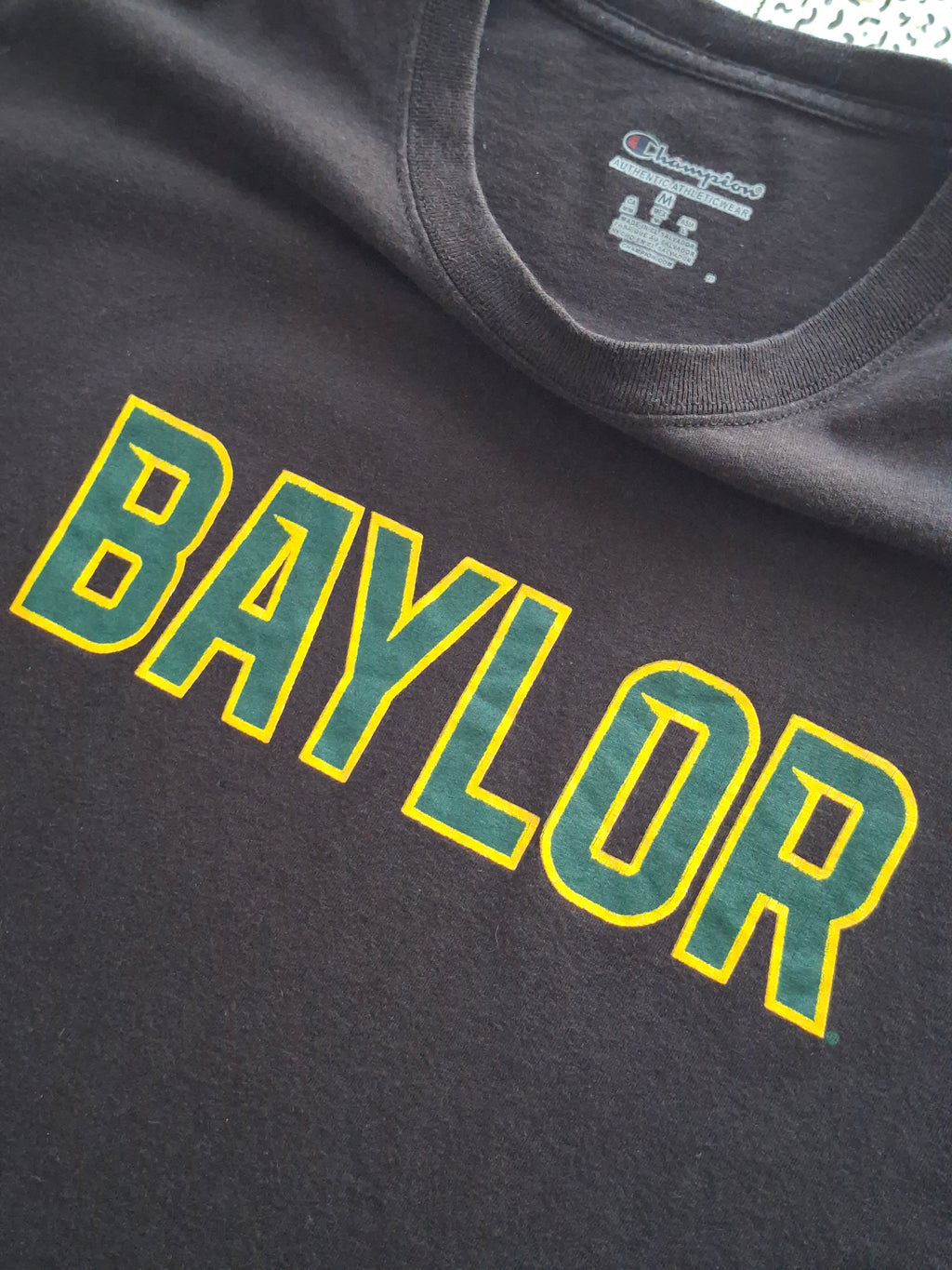 T-shirt Champion Baylor homme M noir college USA universitaire