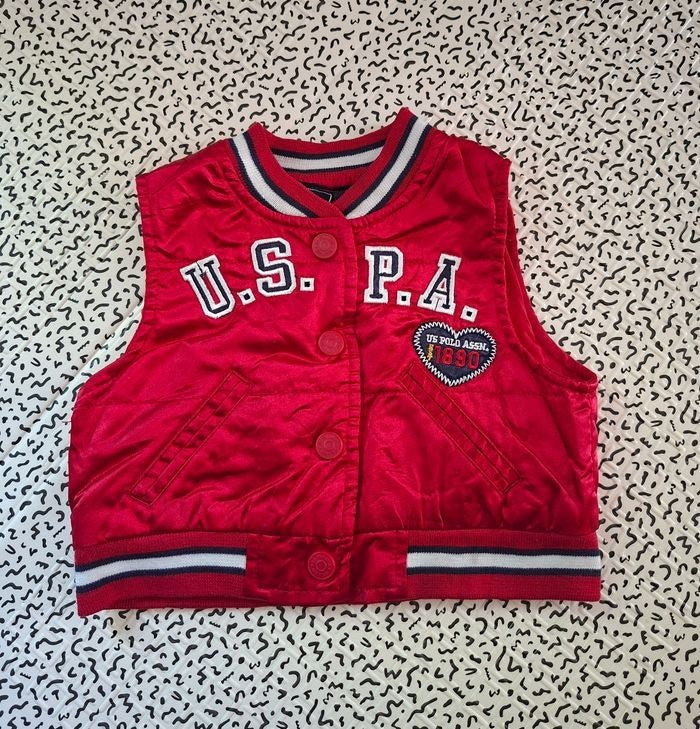 Gilet matelassé sans manches bébé rouge U.S. Polo Assn. - taille 6/9 mois - seconde main