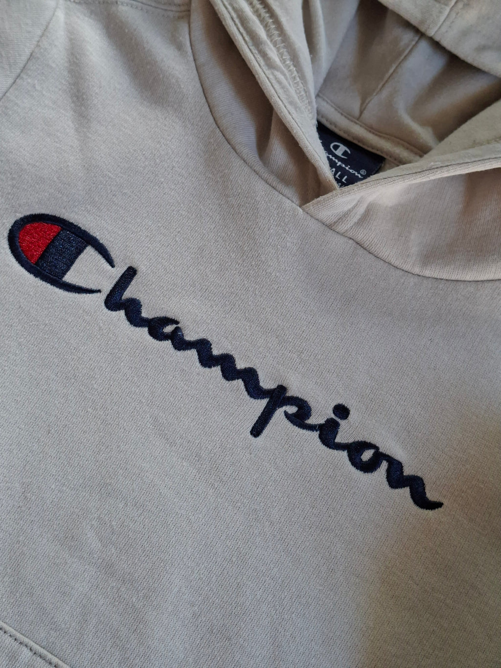 Sweat à capuche Champion enfant XS 5/6 ans beige brodé
