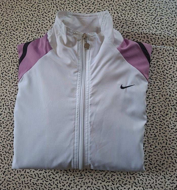 Veste coupe-vent Nike femme blanche et rose Taille M 38/40
