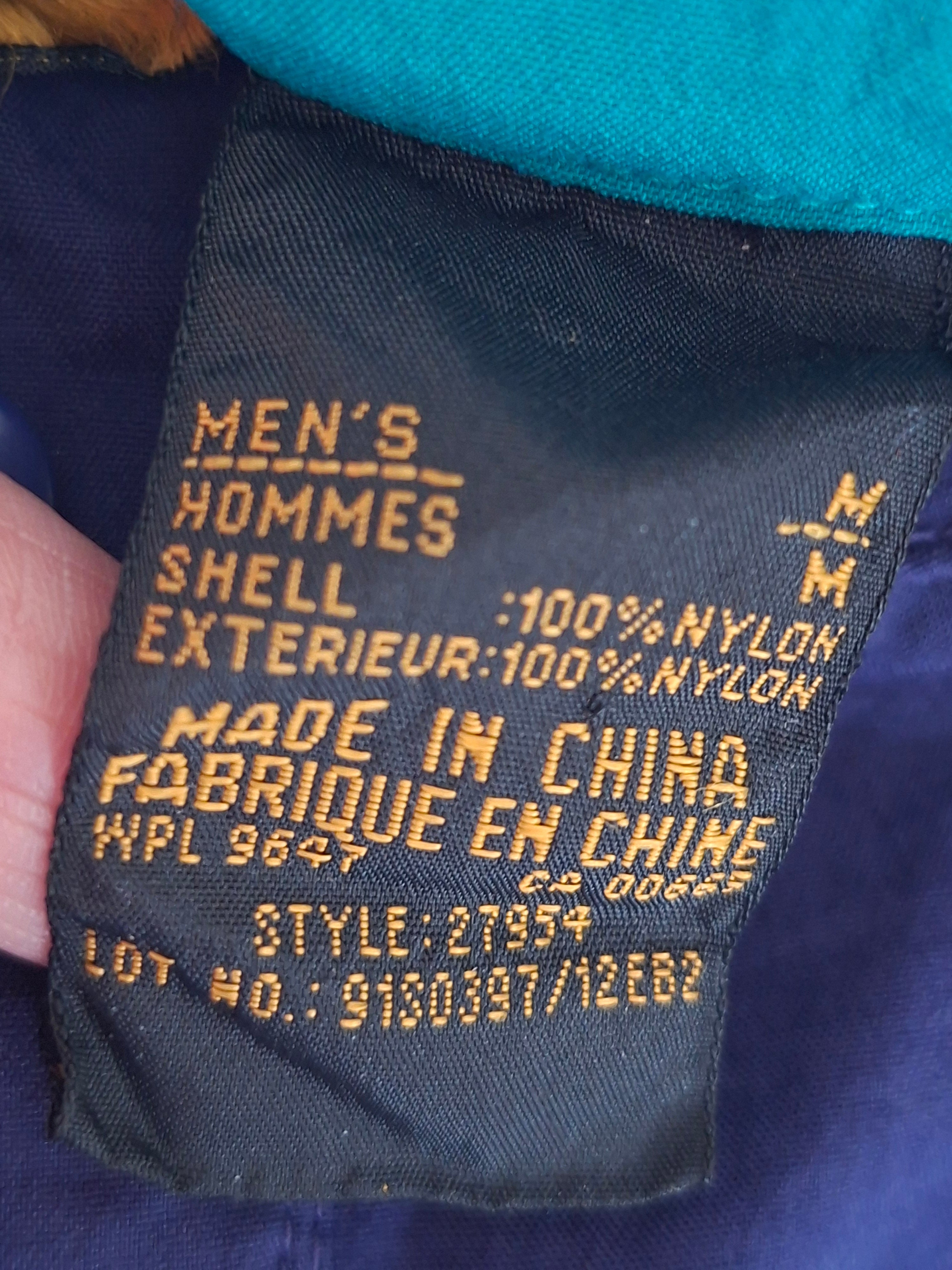 Eddie Bauer coupe-vent vintage homme M bleu marine turquoise – Outdoor 90s