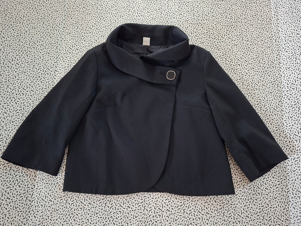 Veste courte Camaïeu noire col montant taille 38