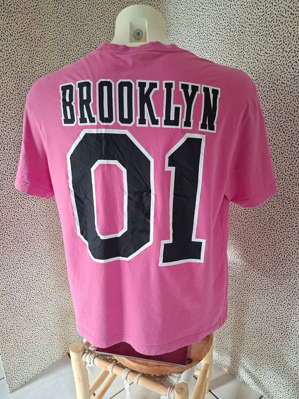 T-shirt homme H&M Brooklyn 01 rose – Relaxed Fit – Taille L