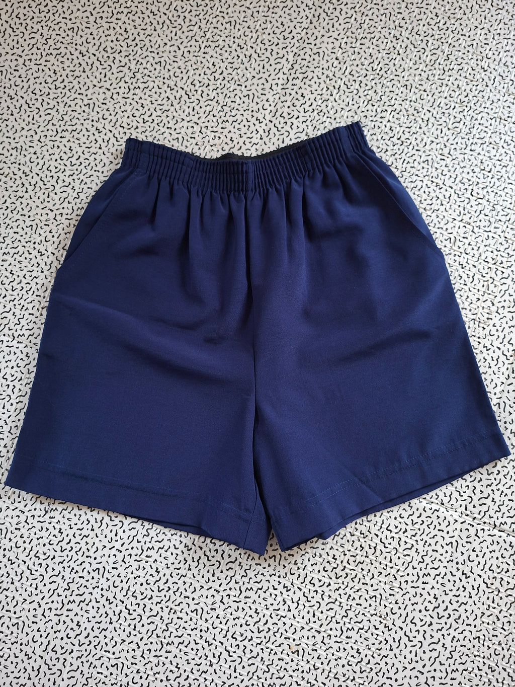 Short bleu marine taille 158 – convient XS/S adulte – taille élastique
