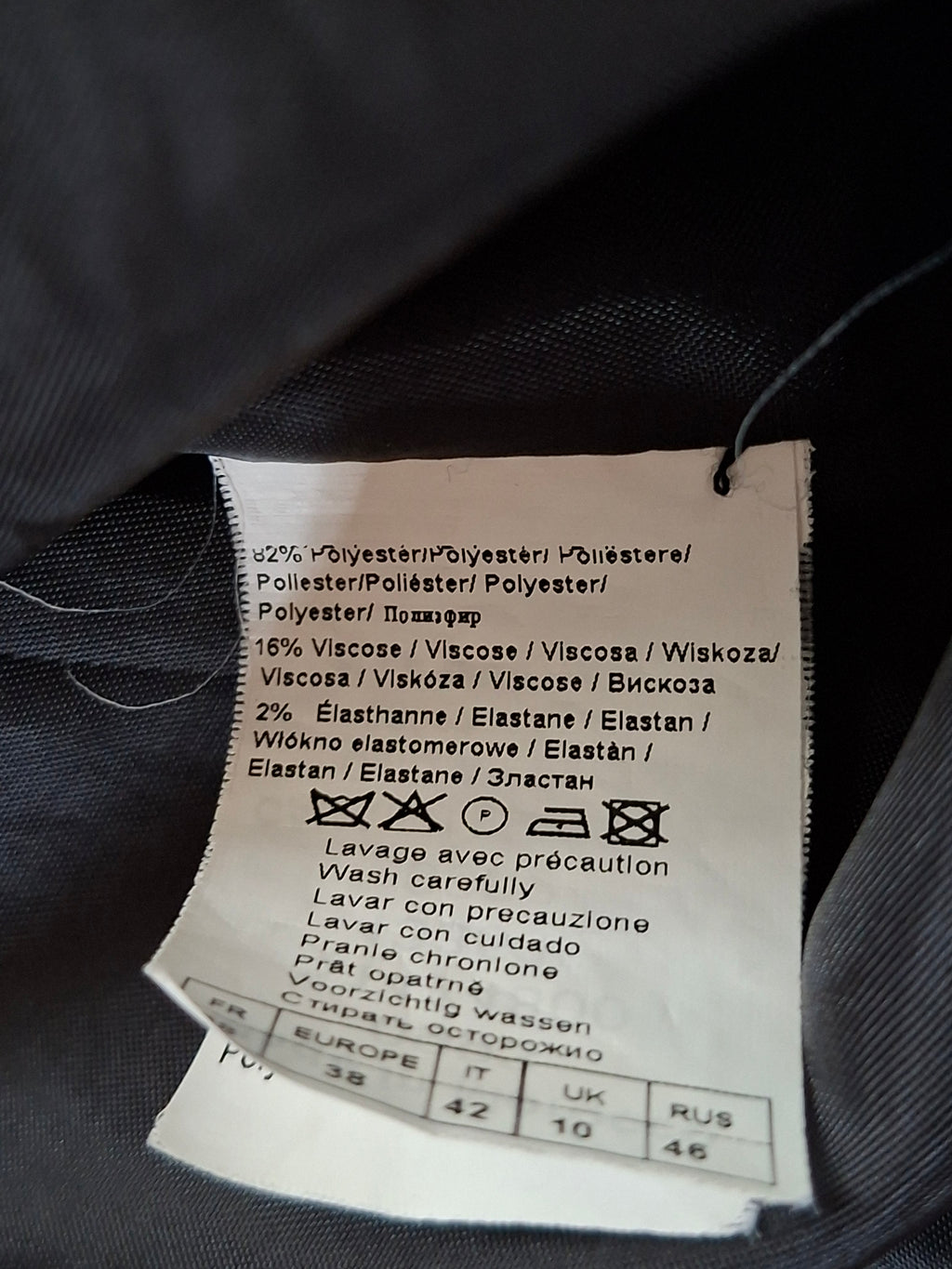 Veste courte Camaïeu noire col montant taille 38