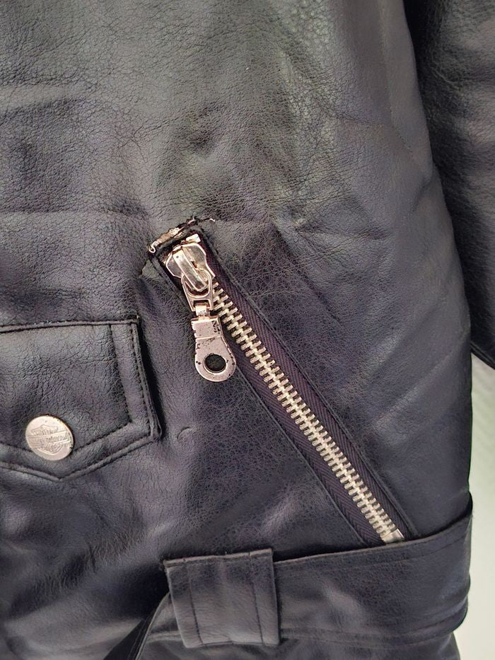 Blouson motard Harley-Davidson enfant 7 ans noir style biker doublé