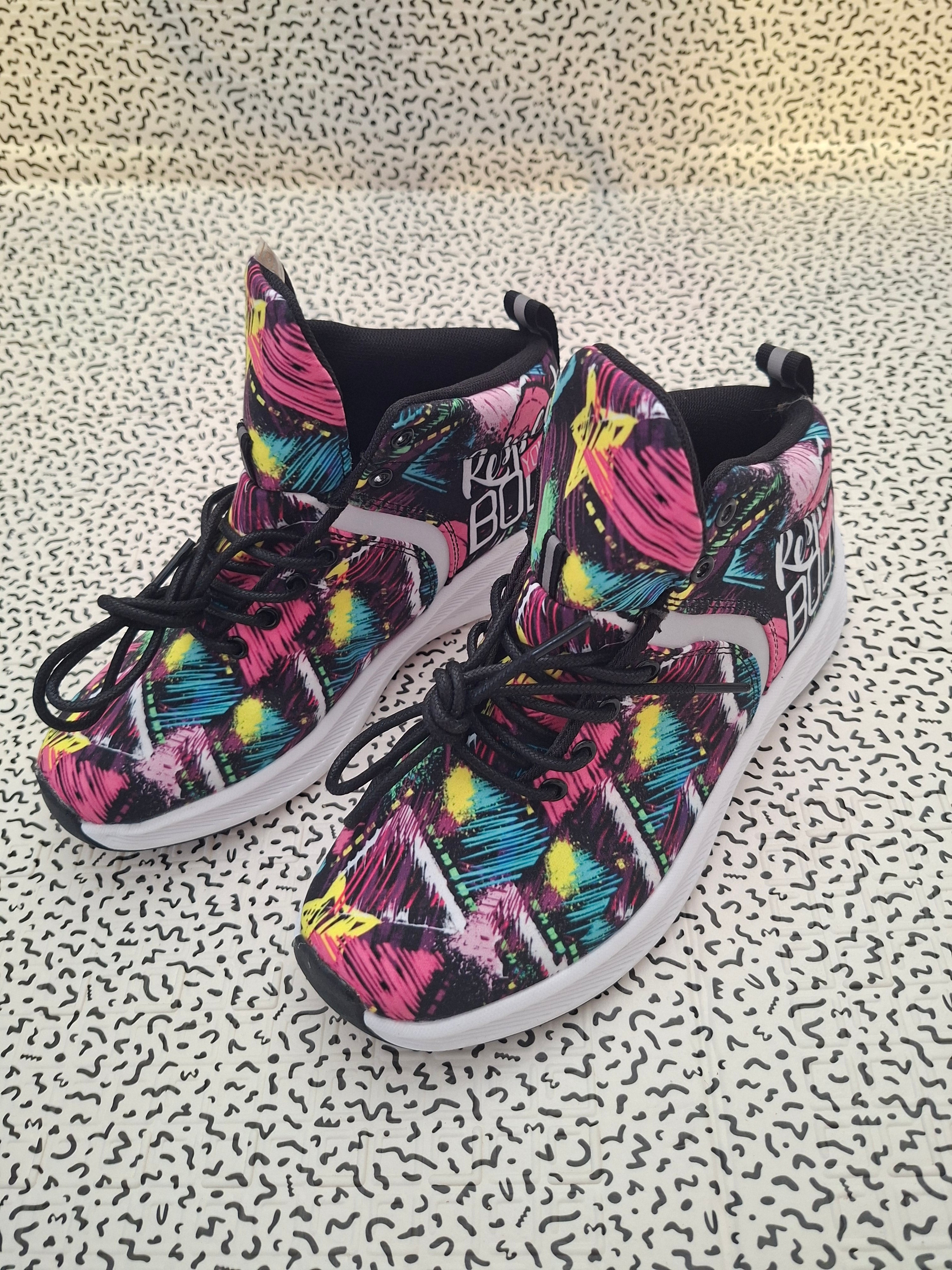 Baskets montantes multicolores femme – Pointure 37 – Neuves – Style streetwear / sport